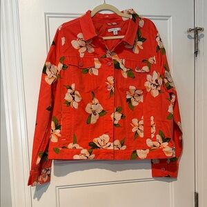 Isaac Mizrahi Orange Jean Jacket